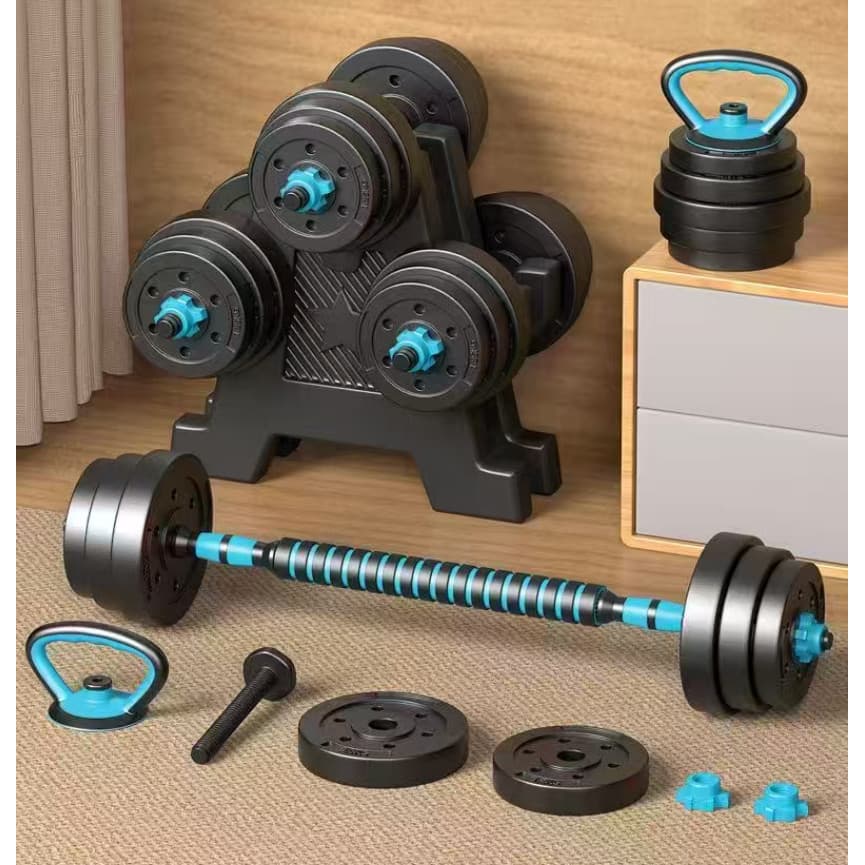 Halteres e Kettlebell Ajustáveis 20kg para Academia em Casa e Fitness