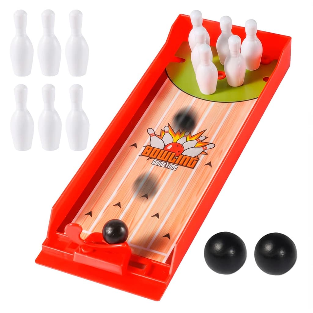 Brinquedo Boliche Infantil De Mesa Com Pinos Bolinhas E Lançador Jogo Para Família