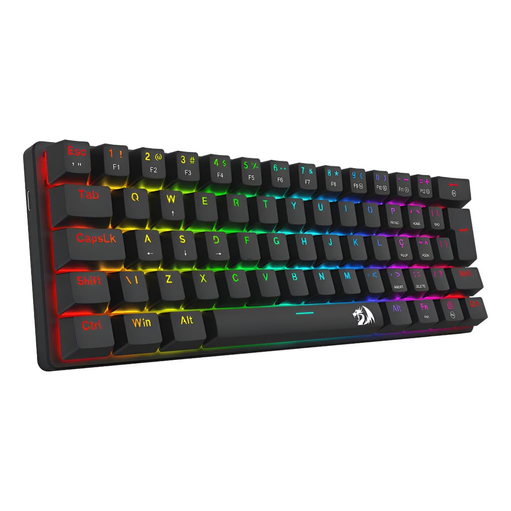 Teclado Gamer Mecânico Redragon Jax K613 60% Switch Marrom