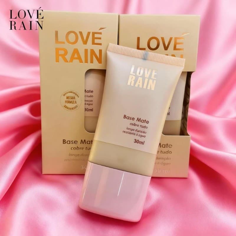 LOVE RAIN Base Líquida Matte – Genuína, Amada e de Performance Profissional