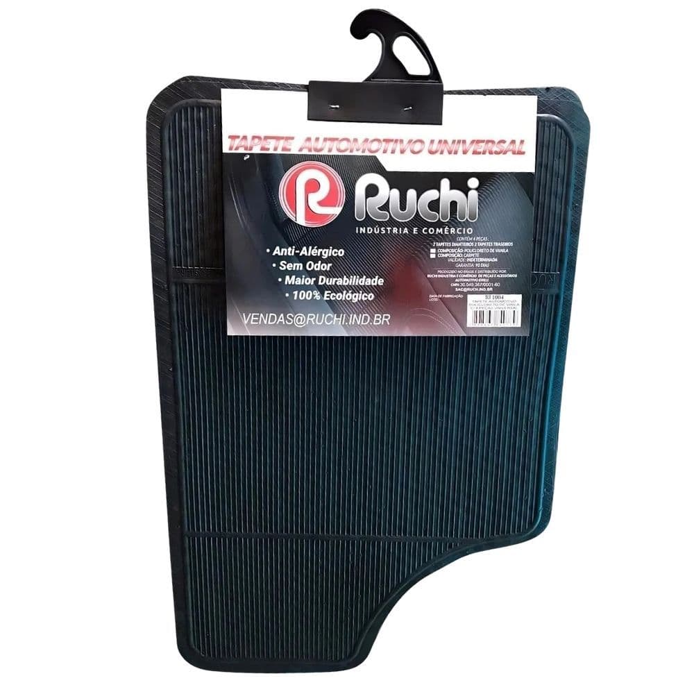 Jogo Tapetes Carro Automotivo 4 Peças Preto Universal Em Pvc Novo