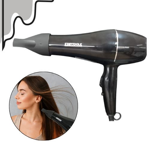 Secador de Cabelo Profissional Secagem Rápida1800W 127V - Preta