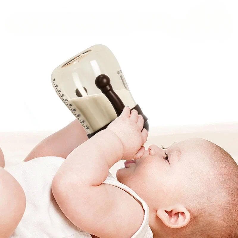 210/300ML Mamadeira de PP para Bebê com Boca Larga, Mamadeira para Recém-Nascido com Alça, Mamadeira para Leite de Recém
