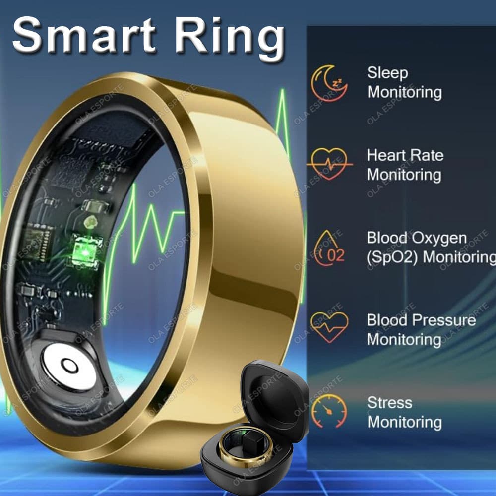 2025 Anel Inteligente Pressão Arterial Freqüência Cardíaca Monitoramento Do Sono Smartring IP68 & 5ATM À Prova Dip68 Águ