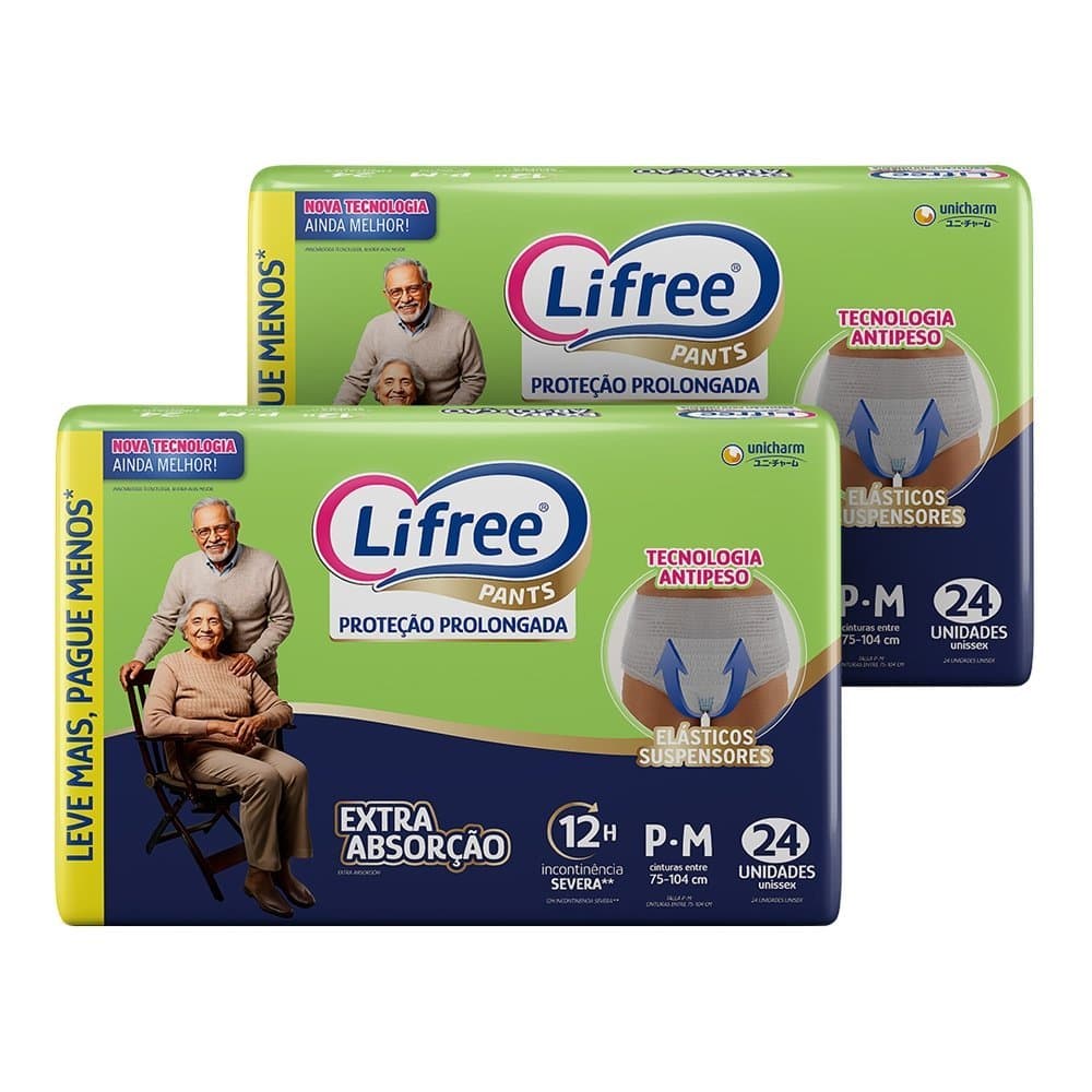Fralda Descartável Lifree para Adulto Calça Extra Absorção