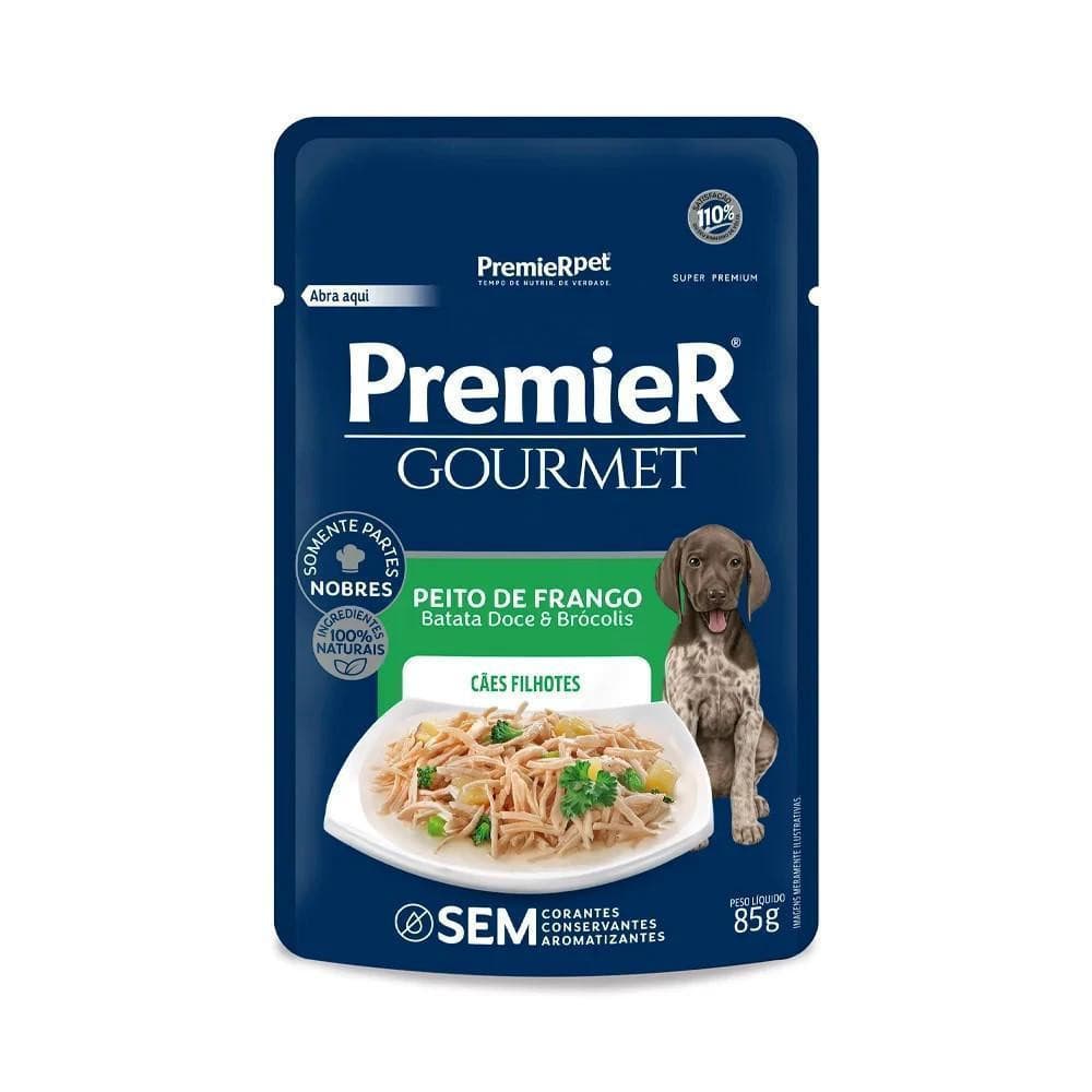 Ração Úmida Gourmet para Cães Filhotes Sabor Peito de Frango, Batata Doce e Brócolis 85g Premier