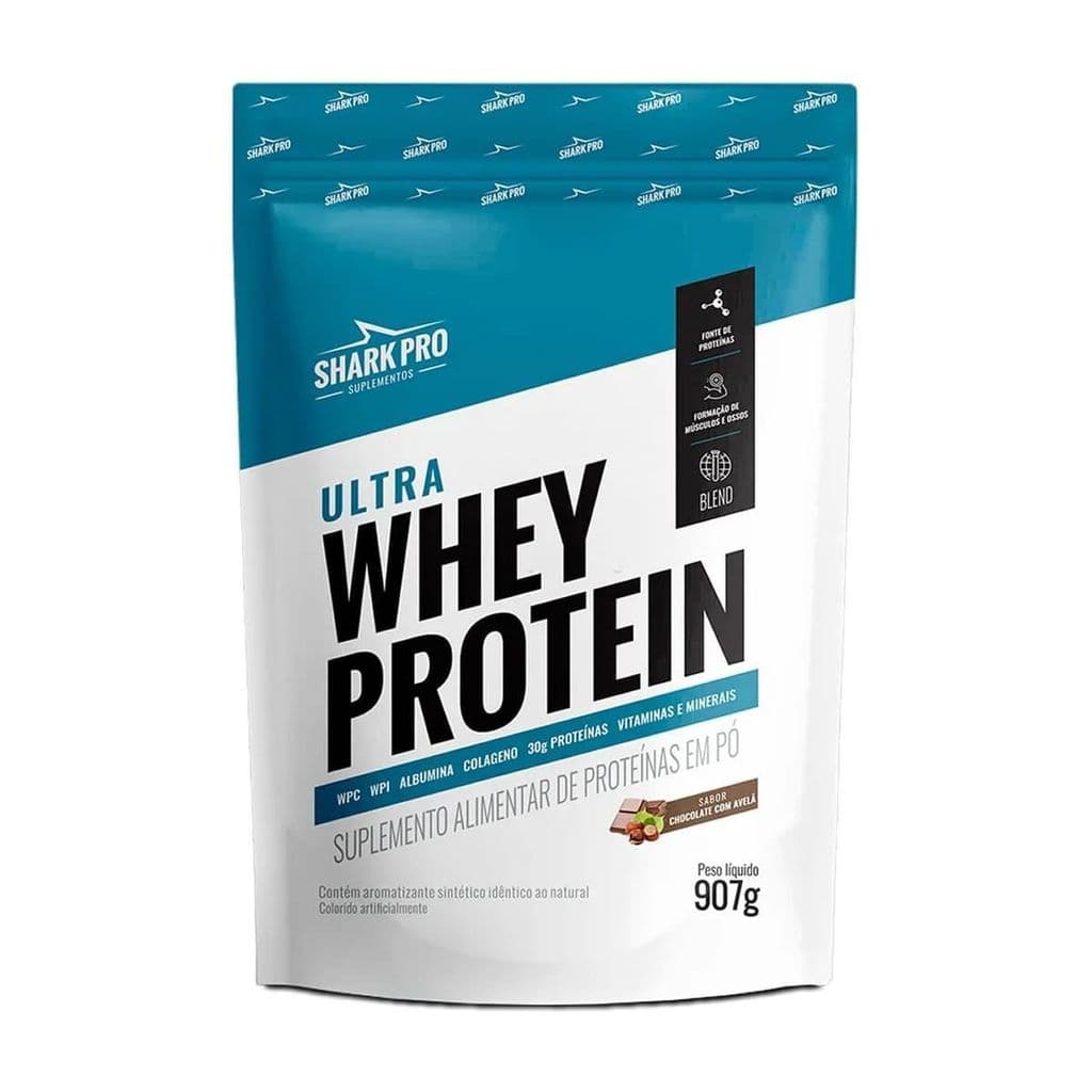Ultra Whey Protein - 907g Refil Chocolate com Avelã - Shark Pro