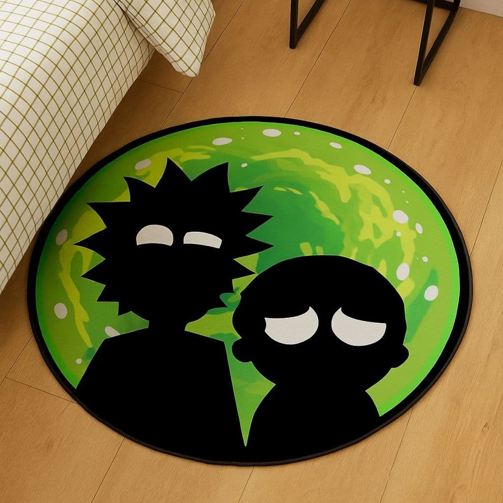 Tapete Redondo Decorativo 88cm Antiderrapante para Sala e Quarto 2155