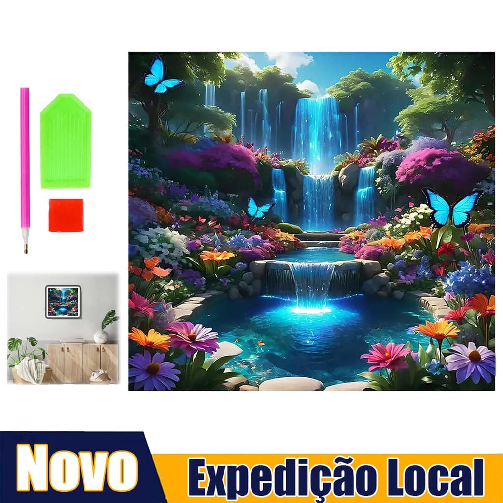 30*30 cm Cachoeira Azul Pintura Diamante 5D diamante arte cheia de diamantes decoração tridimensional