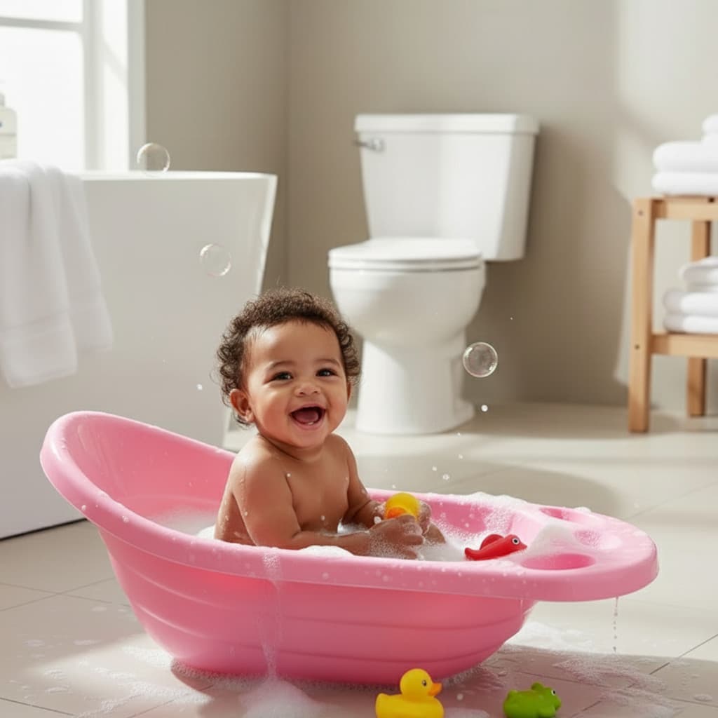 Banheira Rosa Infantil Baby Linha Bebe E Mamãe Monte Líbano