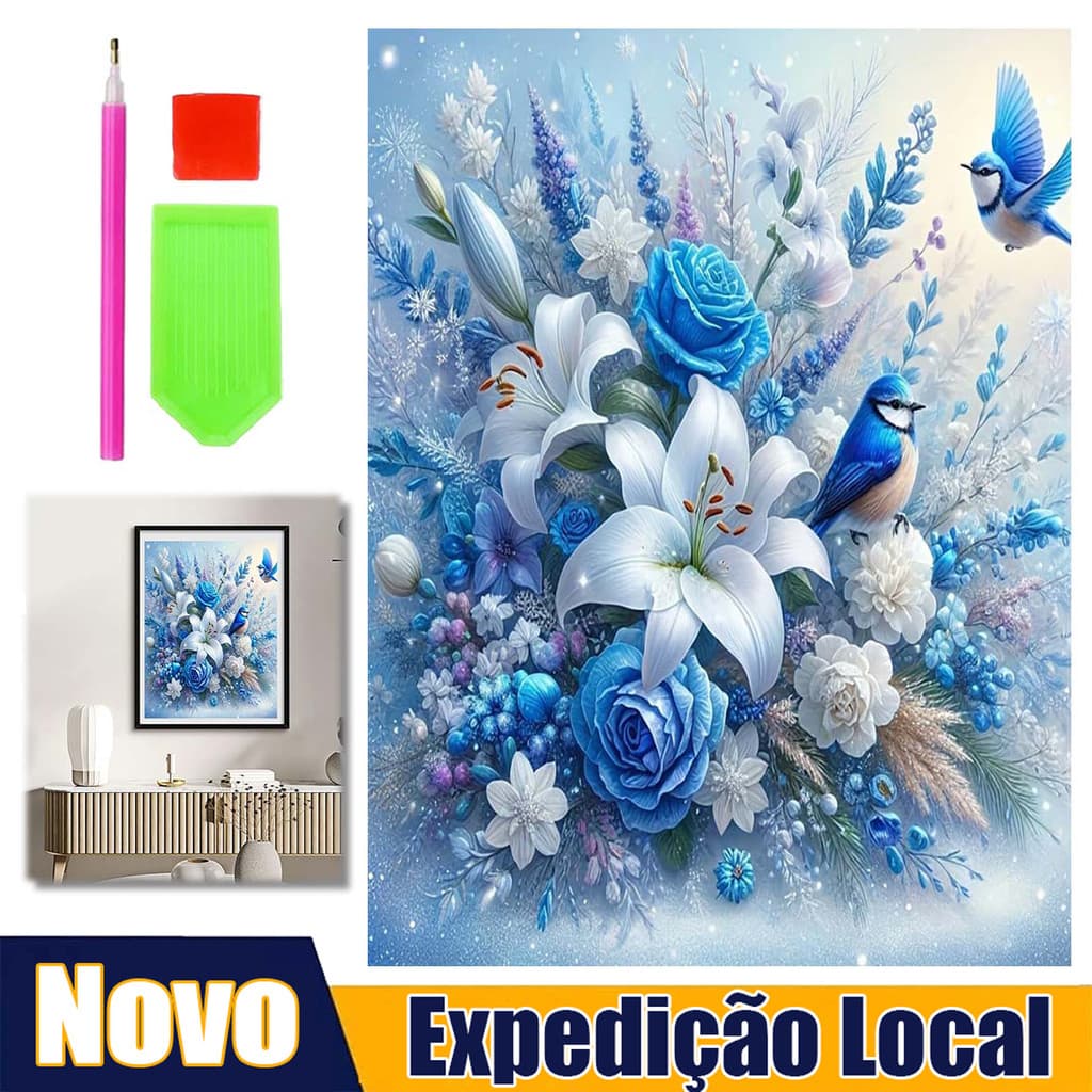 30*40 cm Flor E Pássaro Pintura Diamante Conjunto 5D diamante arte cheia de diamante decorações tridimensionais