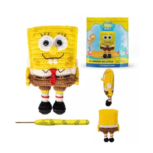 Kit Amigurumi Bob Esponja, Patrick Estrela, Lula Molusco, Sr. Sirigueijo Plástico Para Crochê