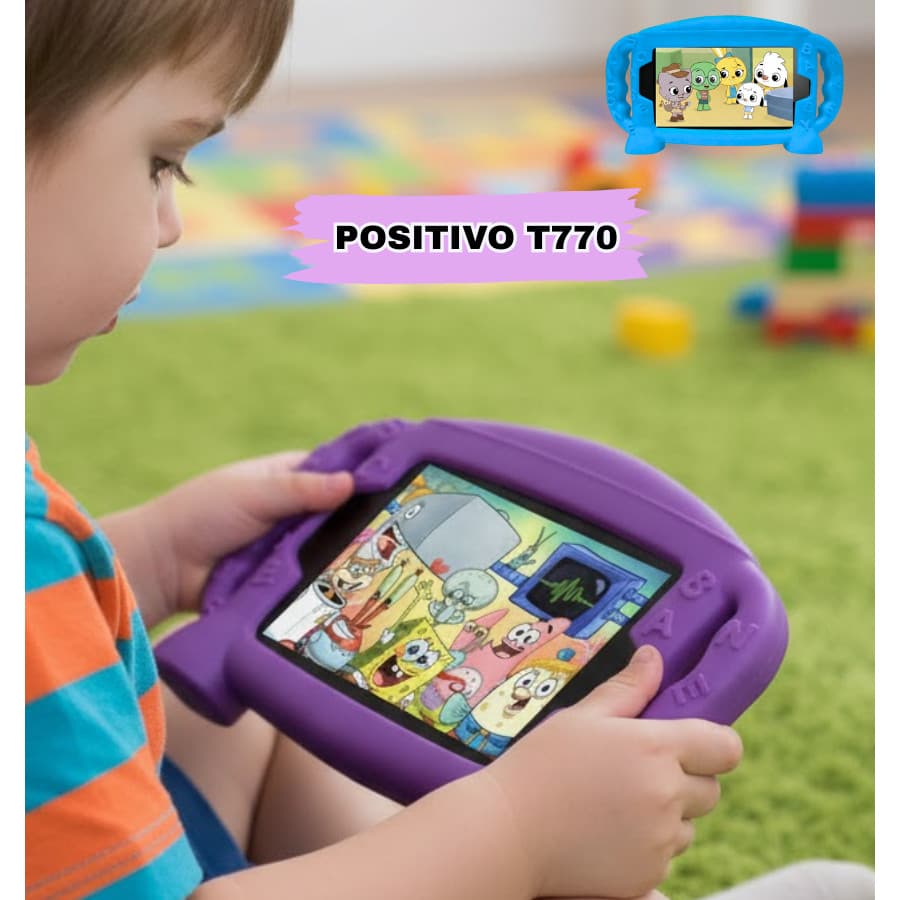Capa capinha emborrachada infantil tablet 7 polegadas positivo T770 32GB 7 Android 8.0