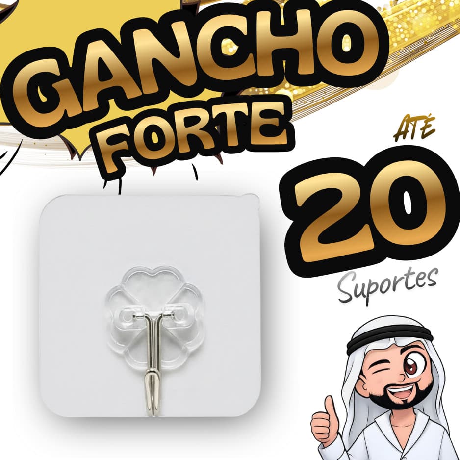 Gancho Adesivo Forte Sem Furo | Cozinha Banheiro Parede Multiuso incolor