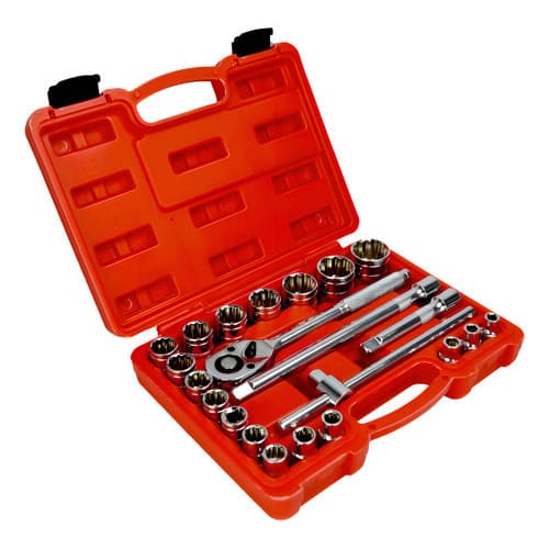 Kit Jogo Chave Soquete 22 Peças 8-32mm + Catraca Reversível