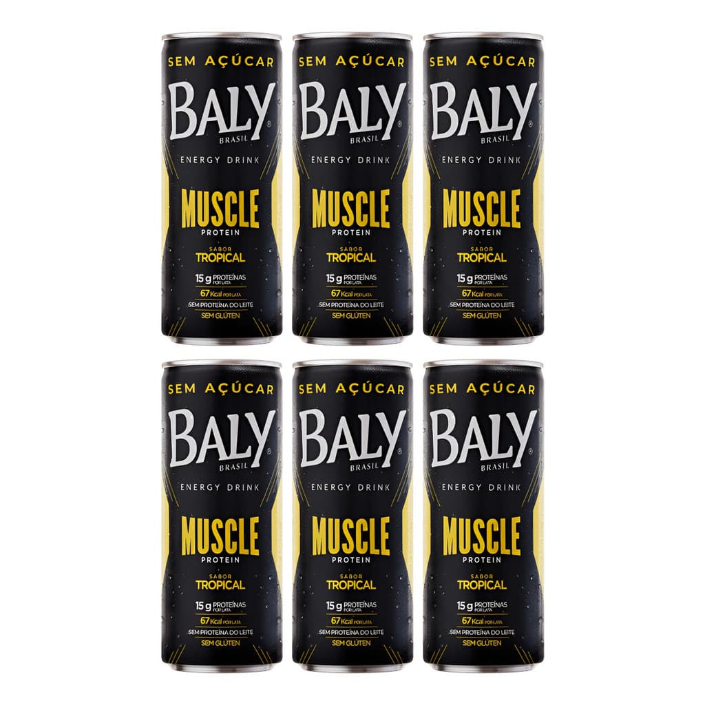 Kit C/6 Energetico Bally Muscle Protein Tropical 250ml