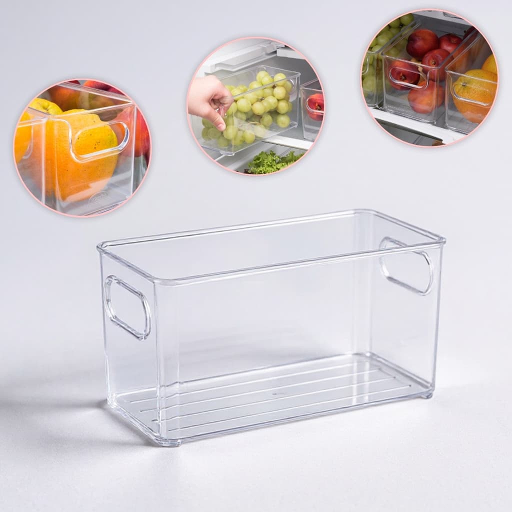 Organizador Acrílico 10x20 cm Multiuso Modular Gaveta Cozinha Geladeira Armário Bancada Transparente