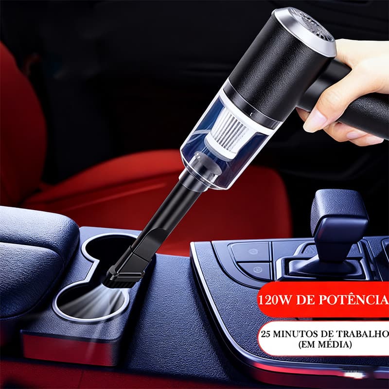 Mini Aspirador de Pó Portátil Automotivo Casa Sem Fio 4 em 1 Recarregável Potente 6000Pa