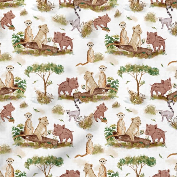 Tecido Flanela Baby Animais Safari Costura Enxoval Patchwork Bebê Artesanato Pano