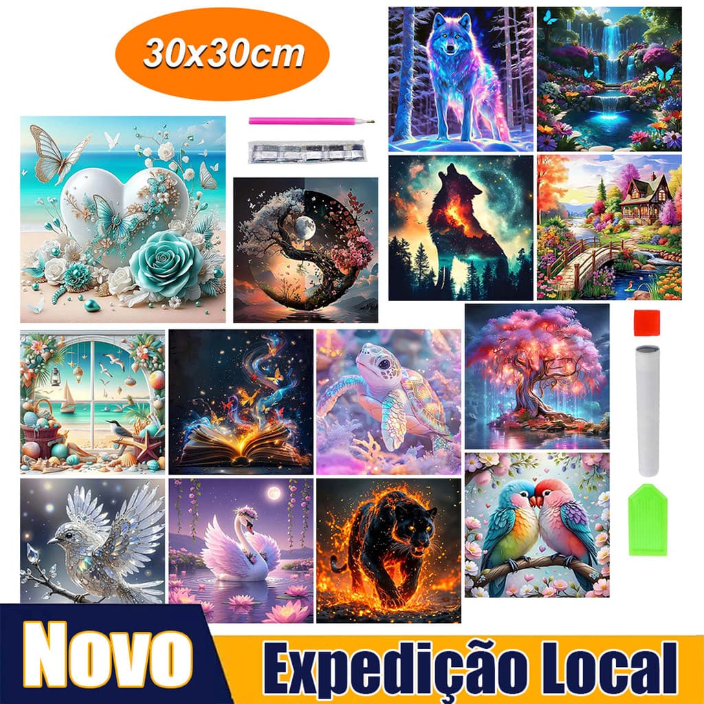 30 x 30 cm 5D quadrado diamante arte pintura DIY, um conjunto completo de kit de pintura diamante