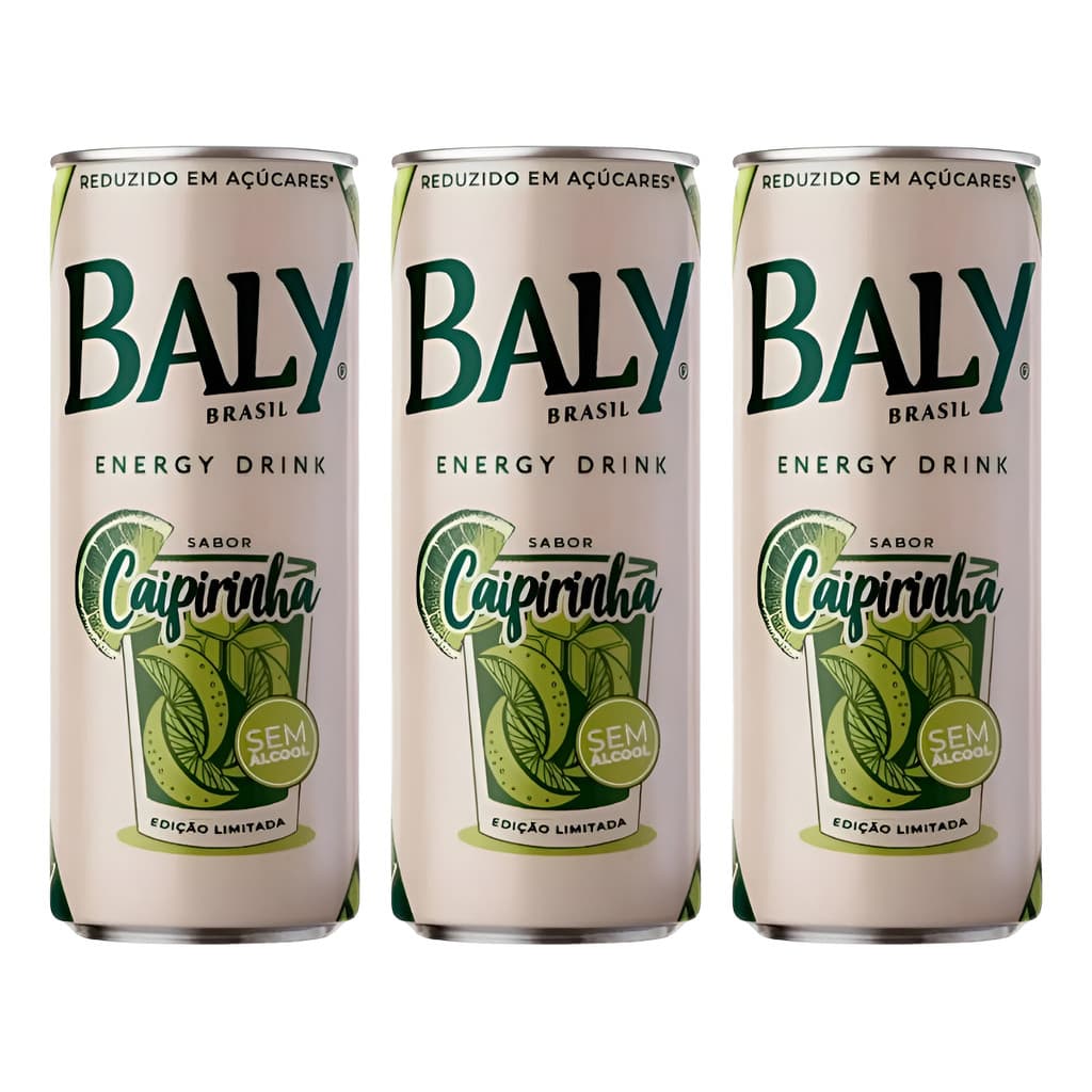 Kit C/3 Energético Baly Sem Alcool Caipirinha 250ml