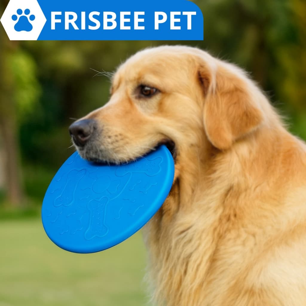 Frisbee Brinquedo Pet Cachorro Resistente Maleável de Borracha Disco Treinamento Interativo