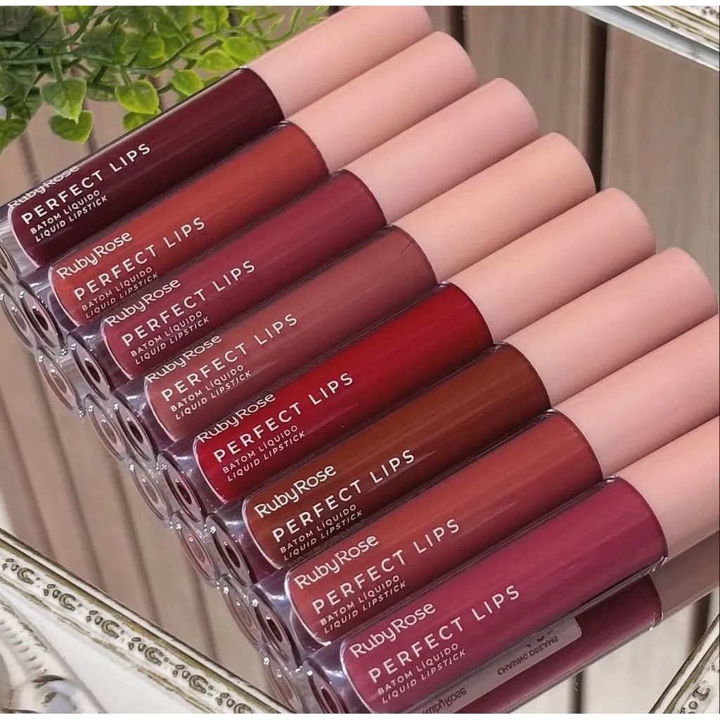 Batom Líquido Matte Ruby Rose - Kit 8 Cores HBL6200 | Alta Pigmentação, Não Craquela