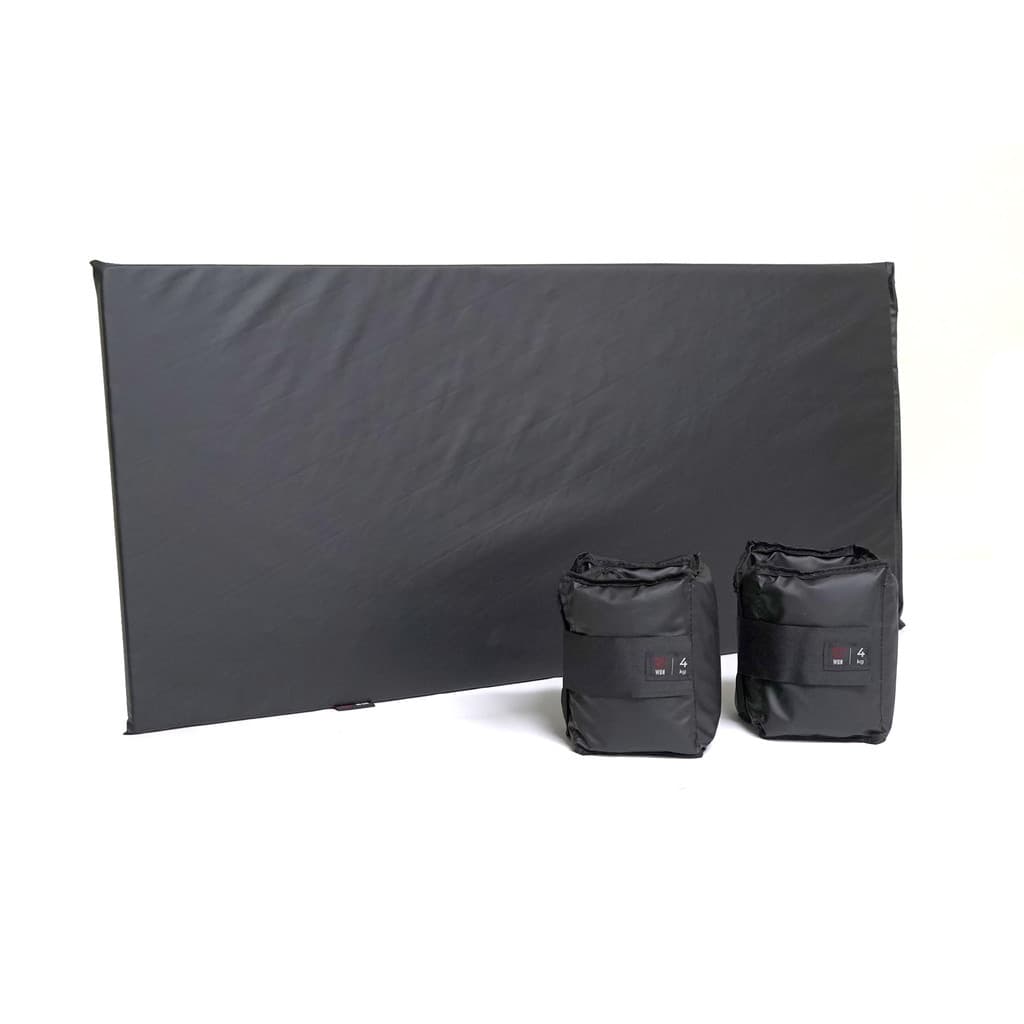 Kit Par Caneleira 4kg + 1 Colchonete Preto 90x42x2 Musculação Ginástica Treino Profissional Academia