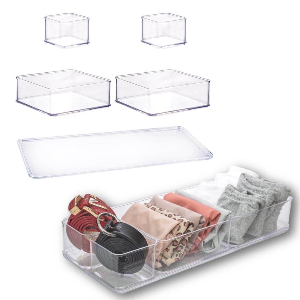 Kit 5 Organizadores Multiuso Escritório Maquiagem Cozinha Banheiro Armário Gaveta