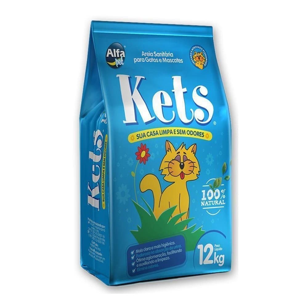 Areia Sanitária Alfapet para Gatos 12Kg Kets