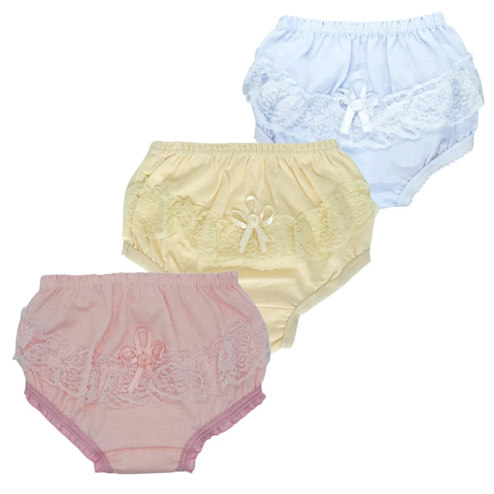 Calcinha Bunda Rica Kit com 3 Peças Tapa Fraldas Em Algodão 3CABRA