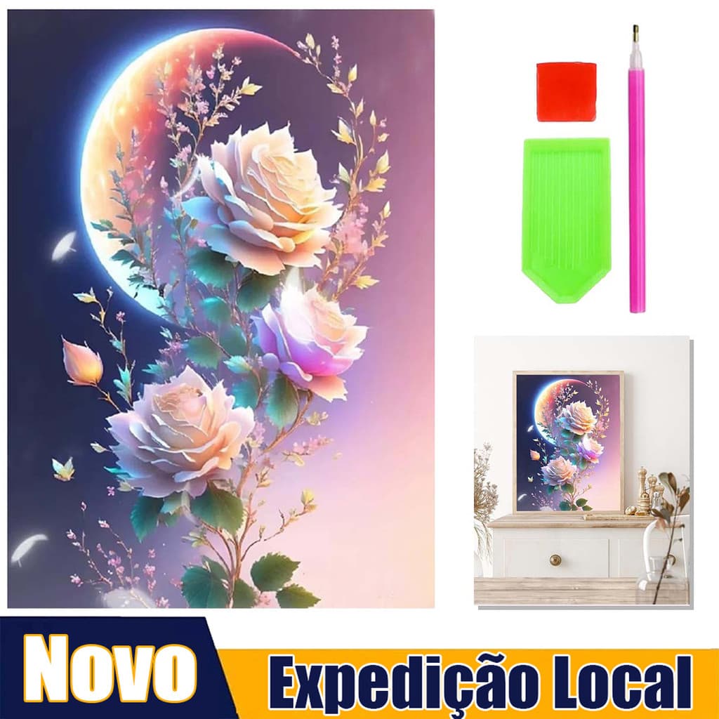 30*40 cm luar Rosa Pintura Diamante Conjunto 5D diamante arte cheia de diamantes decoração tridimensional