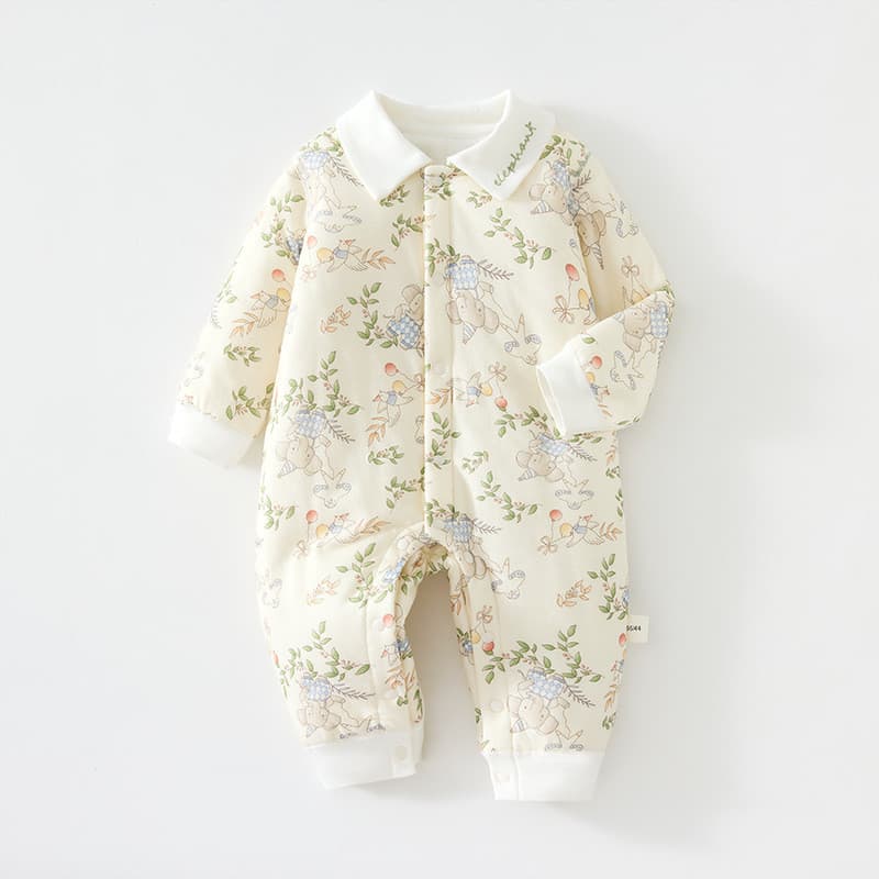 Bebê algodão 40g macacão bebê menina acolchoado engrossado outono inverno roupas macacão macacão roupas de bebê