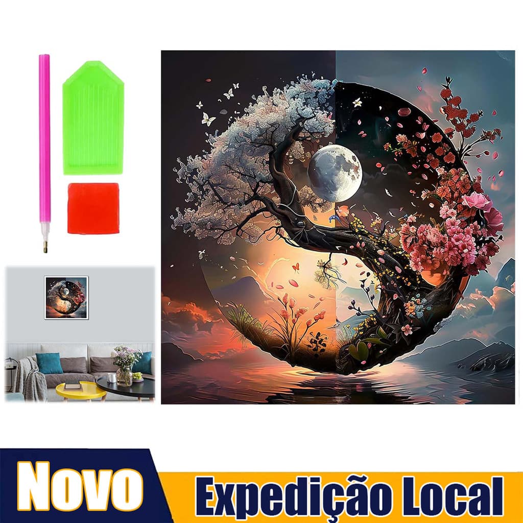 30*30 cm yin e Yang Árvore Pintura Diamante 5D diamante arte cheia de diamantes decorações tridimensionais