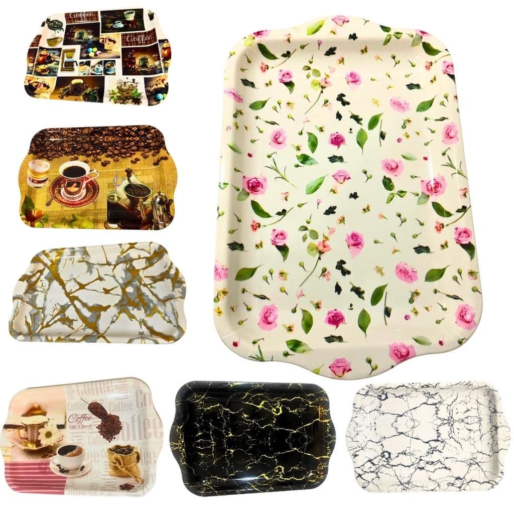 Bandeja travessa organizadora de plastico retangular Multiuso Café, Chá Decoração 40x26cm