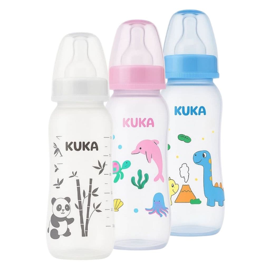 Mamadeira Bebê Natural Color 250ml Kuka Bico de Silicone