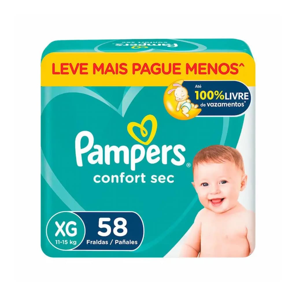 Fralda Pampers Confort Sec Mega XG C/58 UN