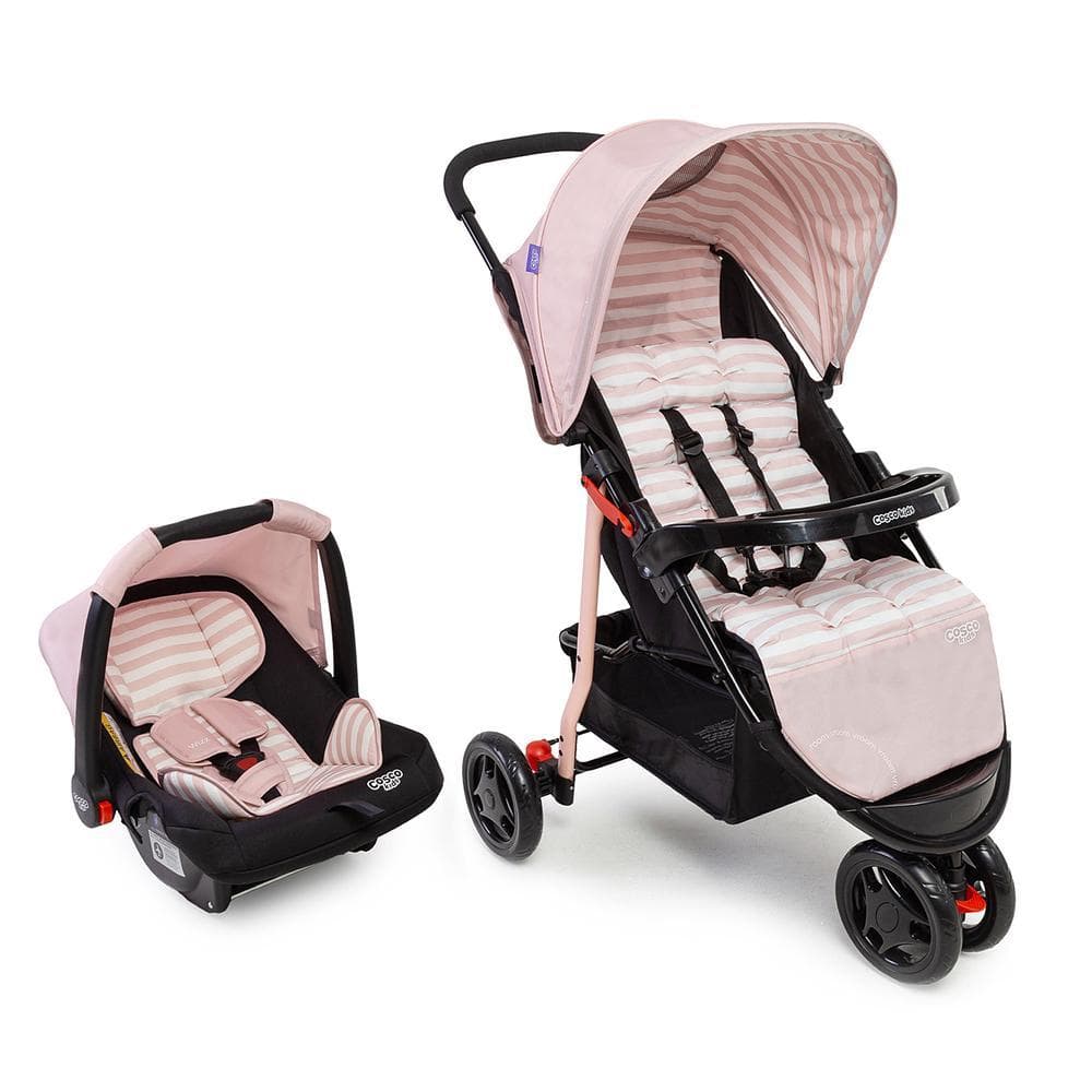 Carrinho de Bebê com Bebê Conforto Cosco Kids Travel System Toffy Duo Rosa 0-15kg