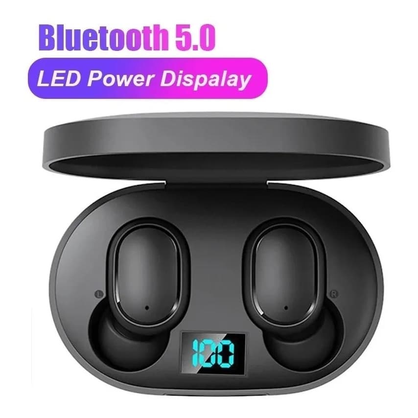 E6S Fones De Ouvido TWS Sem Fio Bluetooth 5.0 Display LED 9D Stero Fone Redução Ruído