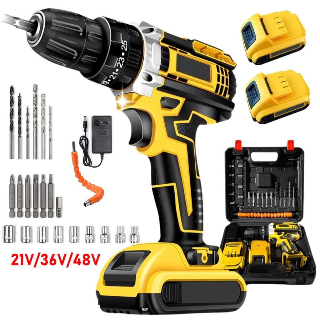 Parafusadeira Furadeira 3.6V/12V/21V/36V/48V 2 Baterias Com Acessorios Completo