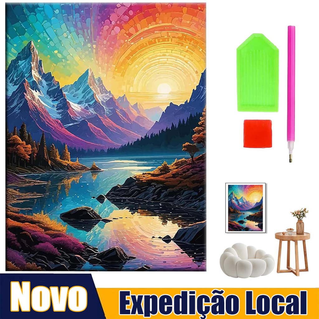30*40 cm Pôr do sol Pintura Diamante Conjunto 5D diamante arte cheia de diamantes ornamentos decorativos tridimensionais