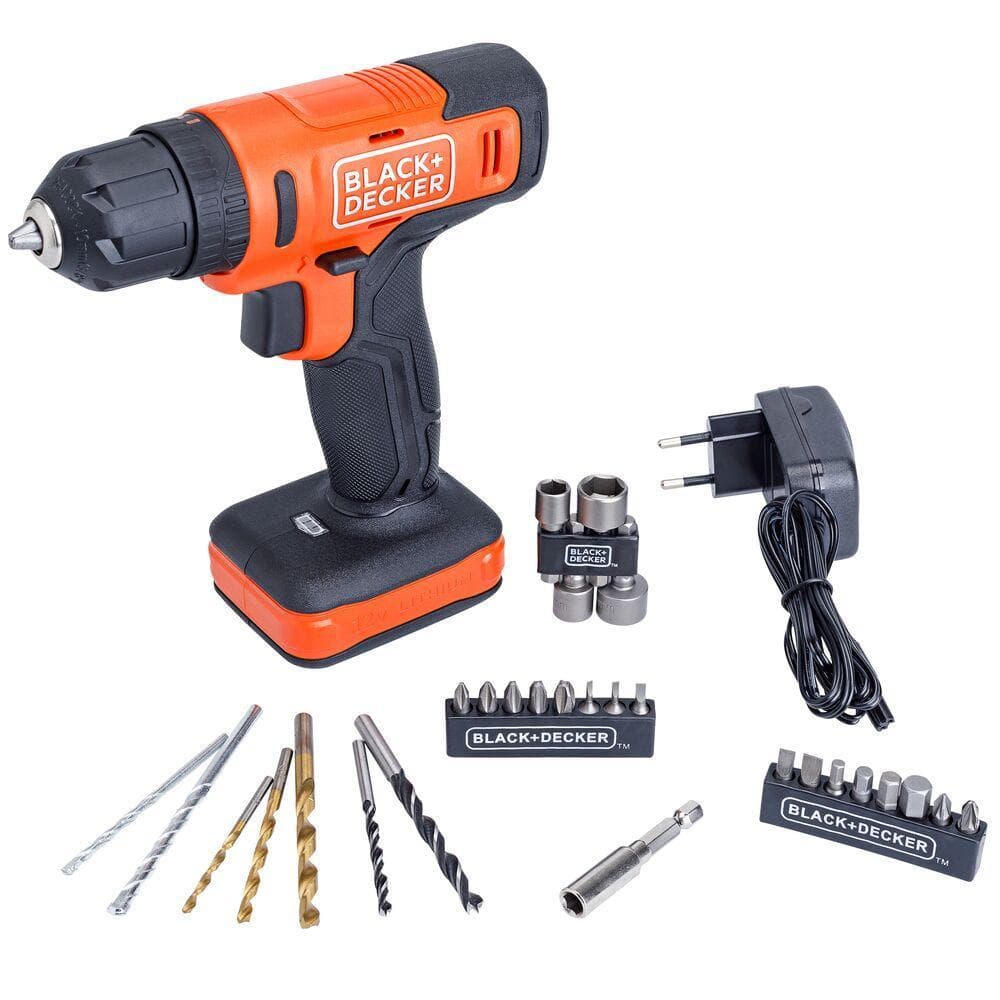 Parafusadeira e Furadeira Impacto BLACK+DECKER BCD712VHDK Com 28 Acessórios e Maleta