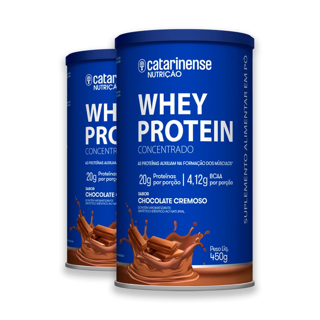 Kit 2 Whey Protein Concentrado Catarinense 450g Chocolate