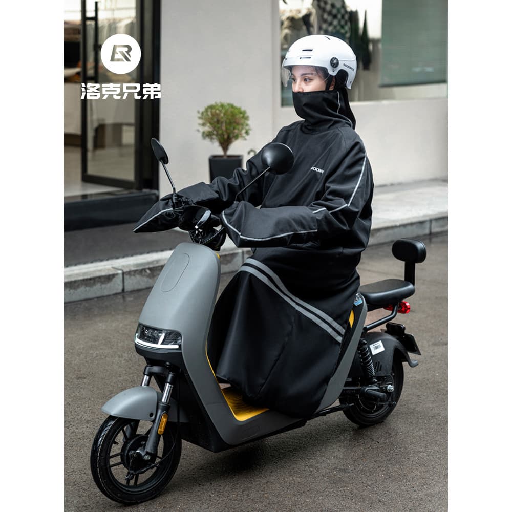 Rock irmãos veículo elétrico pára-brisa engrossado inverno motocicleta bateria pára-brisa do carro luvas de proteção pro