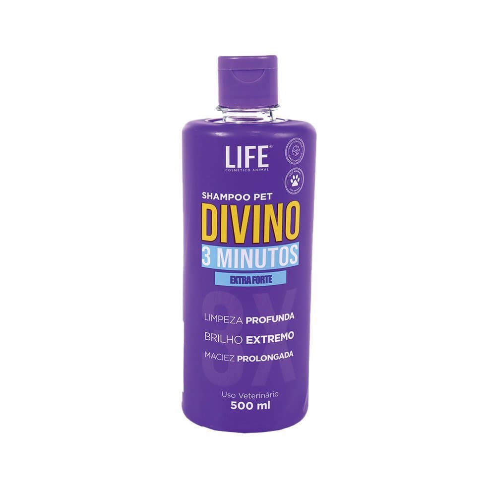 Shampoo Pet LIFE Divino 3 Minutos 500ml Cães Gatos pH Balanceado
