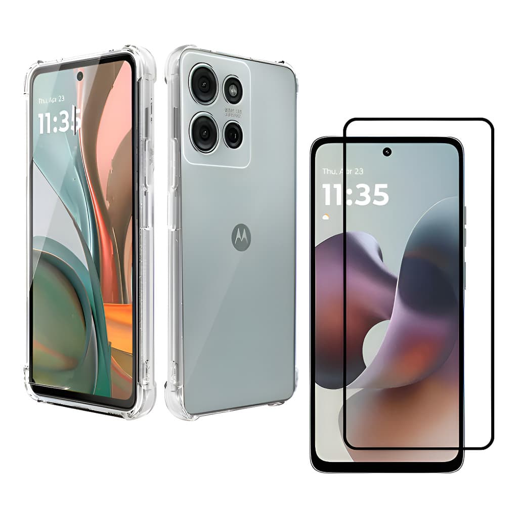 Capa Capinha + Pelicula Vidro 3d P/ Moto G56 5g Transparente Transparente Moto G56