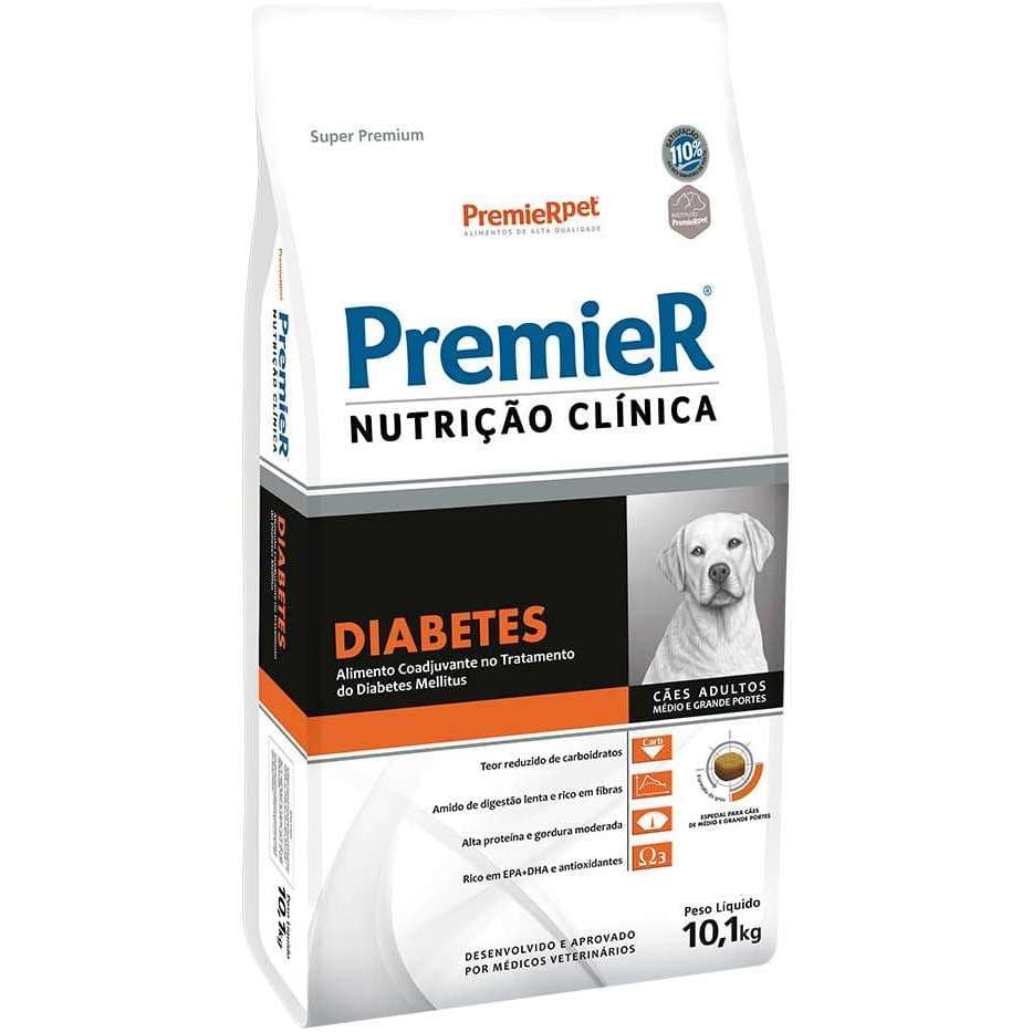 Ração para cães adultos porte médio e grande Premier Nutrição Clínica Diabetes - 10,1kg