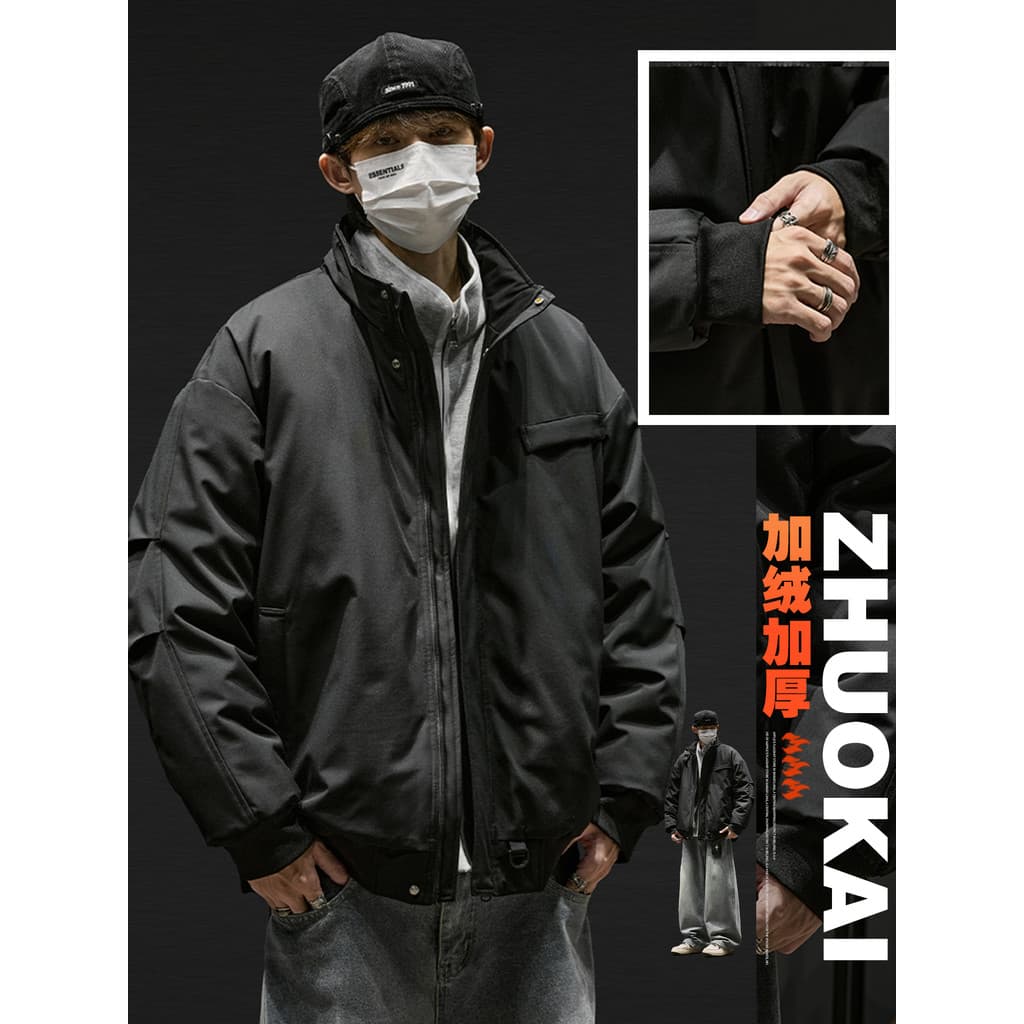 Jaqueta acolchoada masculina da indústria pesada Vintage outono inverno jaqueta americana jaqueta acolchoada masculina s