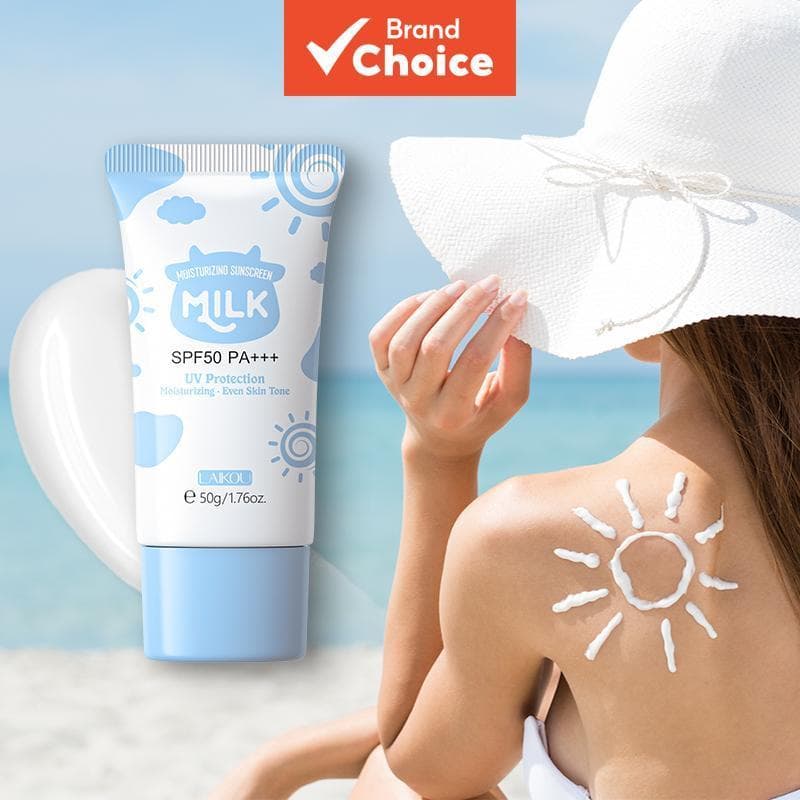  LAIKOU Milk Brightening Sunscreen Hidratante FPS50 PA+++ Proteção UV 50g
