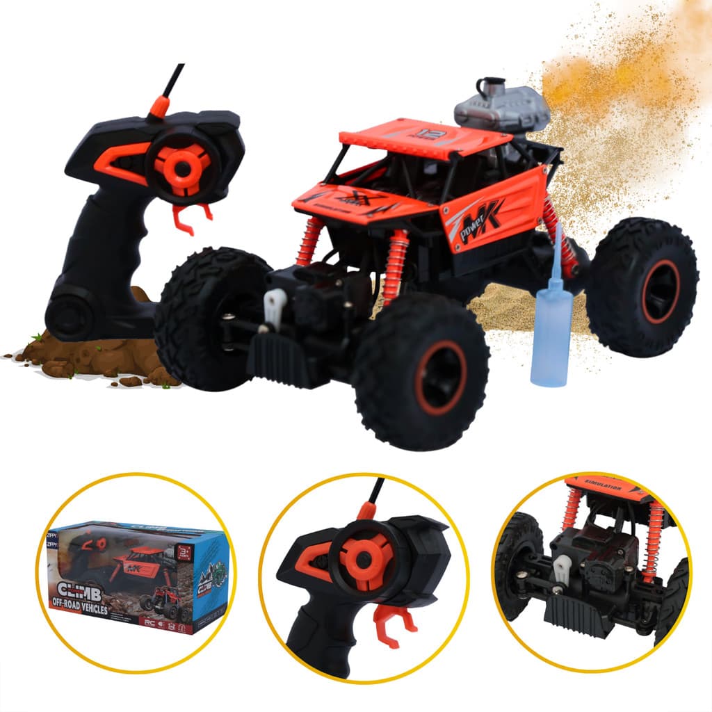 Carrinho Controle Remoto Grande solta Fumaça 4x4 Recarregavel Big Foot